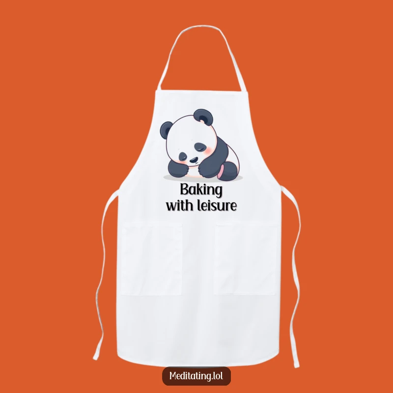 Funny Panda Chef Apron: Peaceful Pose Kitchen Fun, Relaxed Cook Gift