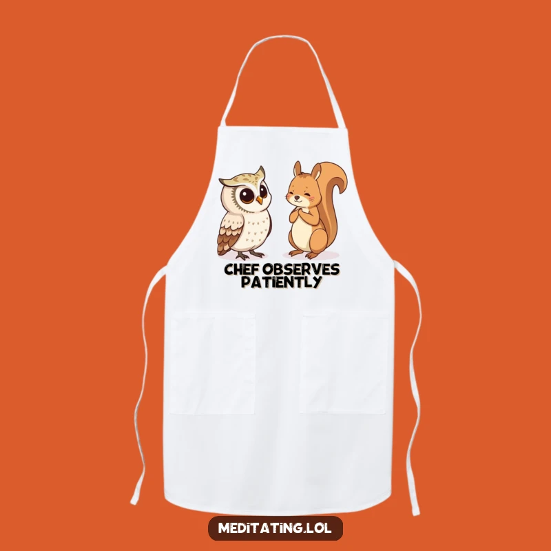 Funny Owl Squirrel Apron: Curious Chef's Nature Gift