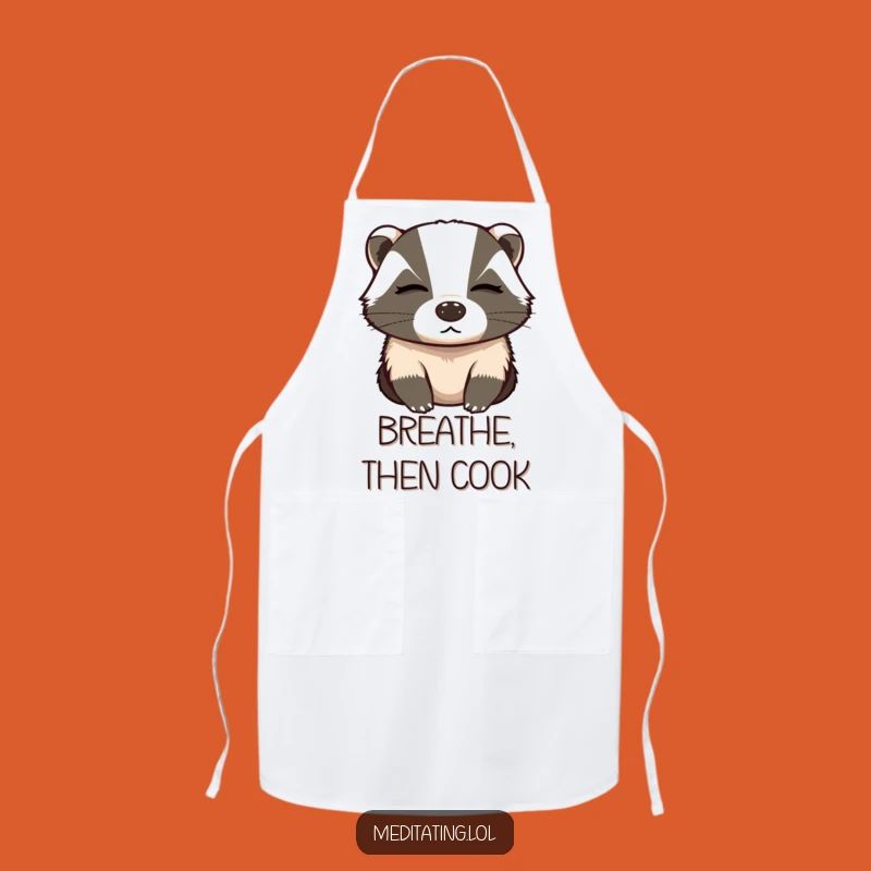 Funny Determined Badger Deep Breath Apron - Kitchen Concentration & Humorous Gift