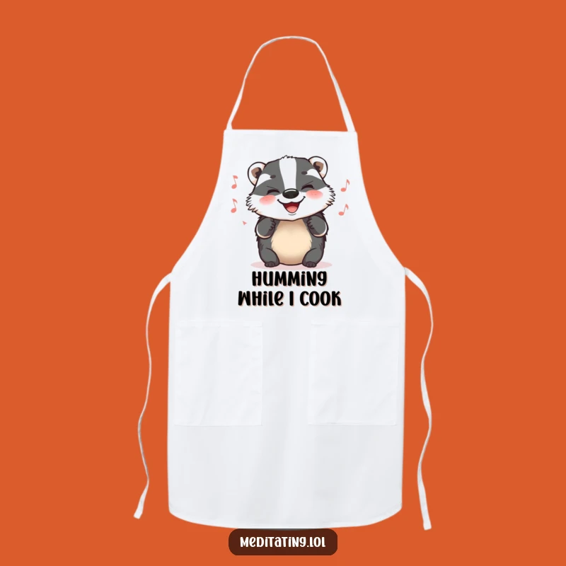 Funny Badger Hum Apron: Grinning Chef's Tune Gift