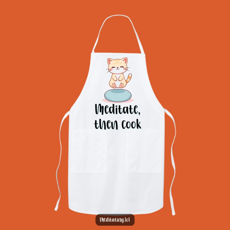 Funny Levitating Cat Apron: Zen Chef, Hilarious Cooking Gift