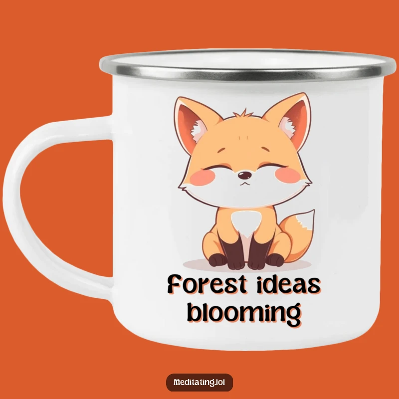 Funny Contemplating Fox Camping Mug: Adventure with Deep Thoughts