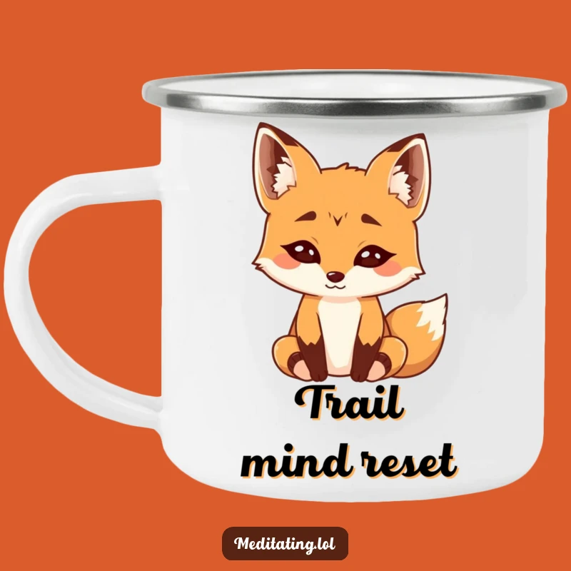 Funny Curious Fox Meditation Camping Mug - Trail Zen