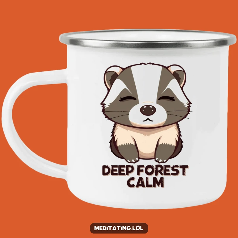 Funny Determined Badger Deep Breath Camping Mug - Outdoor Focus & Humorous Gift