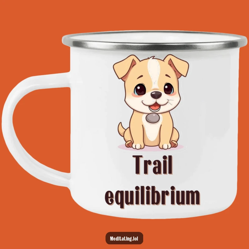 Funny Dog Pebble Balance Camping Mug: Durable Playful Pup Mug, Great Funny Gift