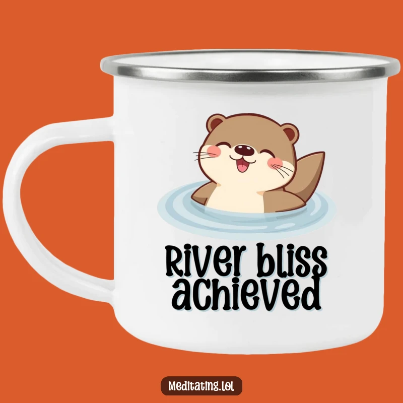 Funny Otter Camping Mug: Delighted Otter Floating Peacefully, Adventure-Ready Humor