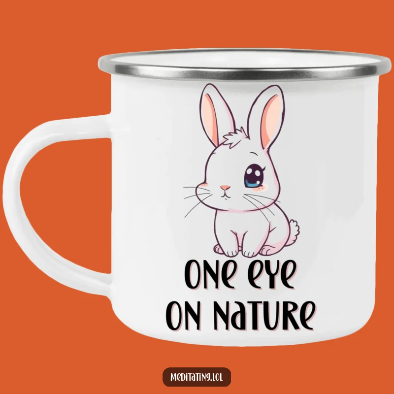 Funny Rabbit Camping Mug: Your Watchful Companion for Outdoor Zen