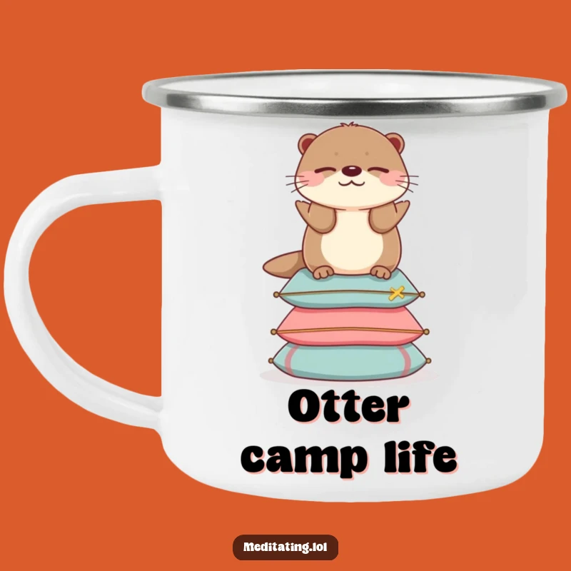 Funny Otter Cushion Camping Mug: Durable & Hilarious Animal Balance Cup