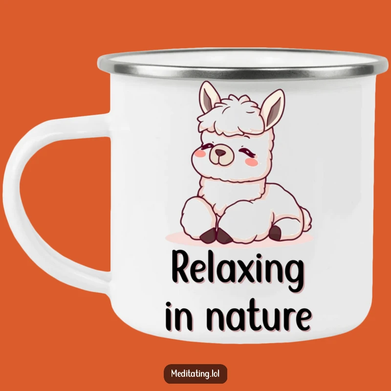 Funny Llama Relax Camping Mug: Durable, Chill Outdoor Cup, Hilarious Gift for Campers