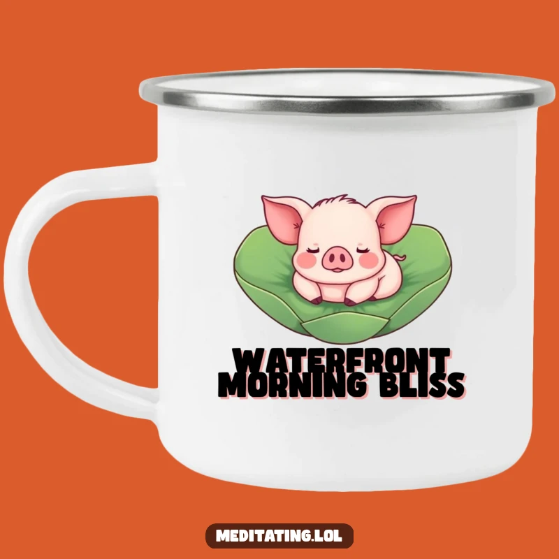 Funny Piglet Lotus Leaf Camping Mug: Outdoor Swine Cup for Hilarious Adventures