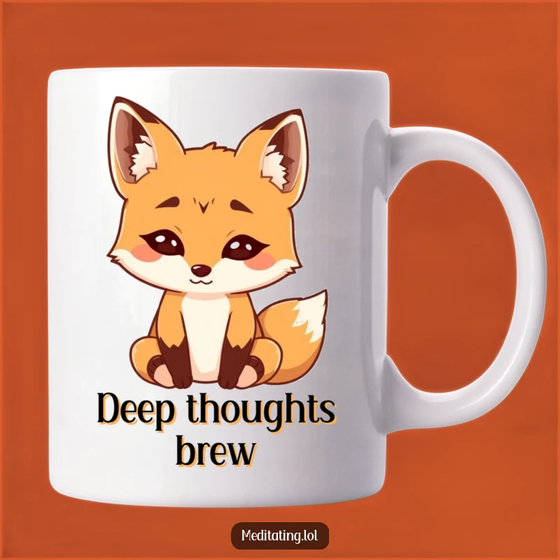 Funny Curious Fox Meditation Mug - Zen Animal Gift