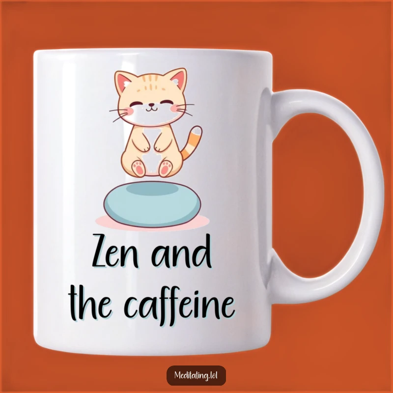 Funny Levitating Cat Mug: Zen Kitty, Hilarious Gift for Yoga and Cat Lovers