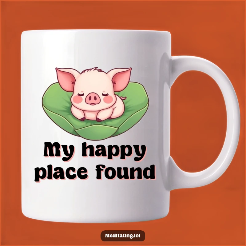 Funny Piglet Lotus Leaf Mug: Adorable Peaceful Swine Gift for Animal Lovers