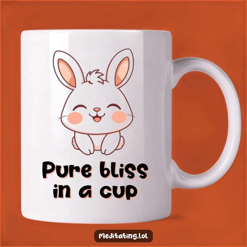 Funny Rabbit Zen Mug: Serene Smile, Perfect Peaceful Gift