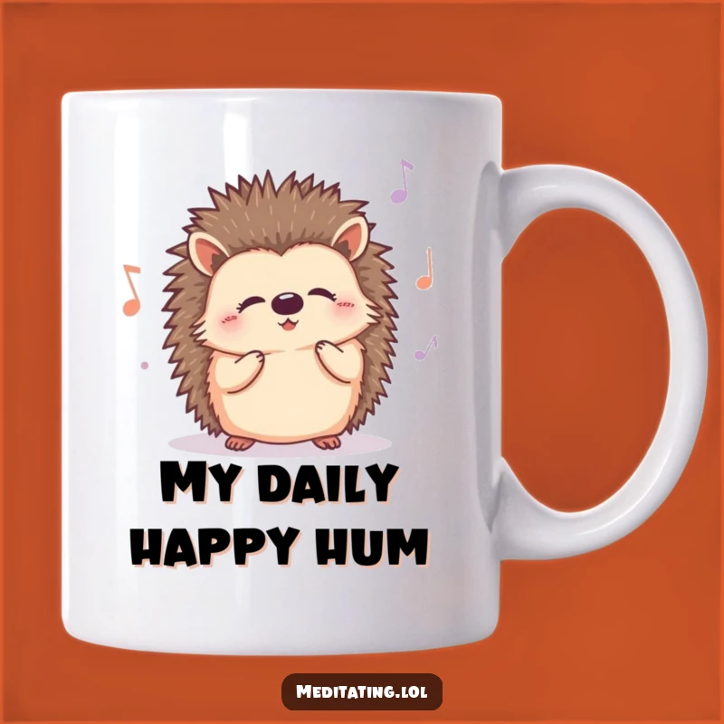 Funny Hedgehog Hum Mug: Cute, Relaxed Animal Playing Music, Perfect Gift for Him or Her