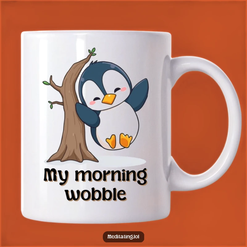 Funny Penguin Yoga Mug: Wobbly Tree Pose Fail, Perfect Funny Gift