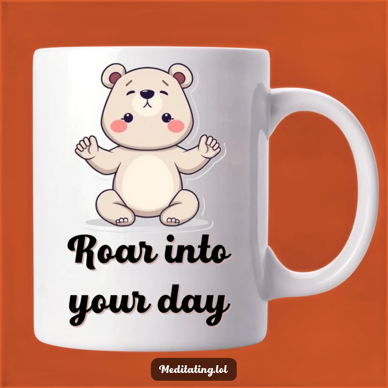 Funny Bear Yoga Mug: Determined Yogi's Calm Pose, Perfect Funny Gift