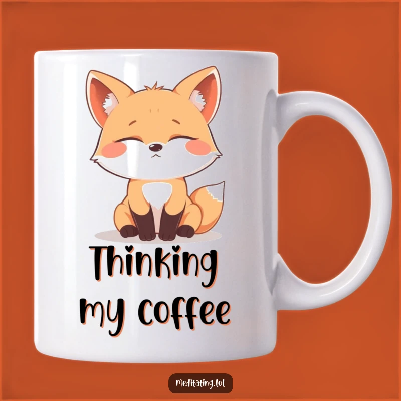 Funny Contemplating Fox Mug: Deep Thoughts Gift for Thinkers