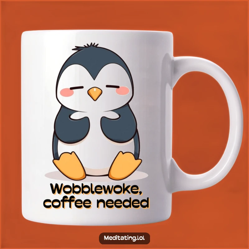 Funny Penguin Meditation Mug: Wobbly Zen for Hilarious Balance