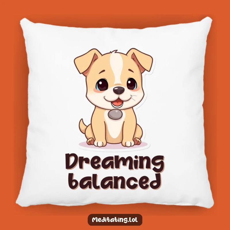 Funny Dog Pebble Balance Pillow: Soft Playful Pup Cushion, Wonderful Funny Gift