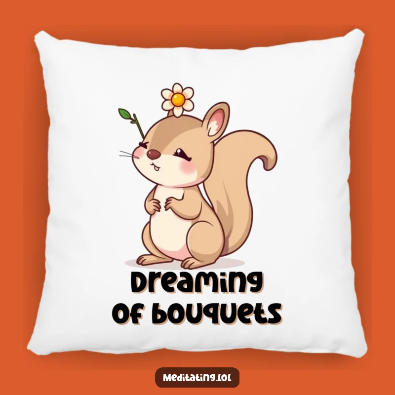 Funny Determined Squirrel Pillow: Cozy Comfort for Achievers