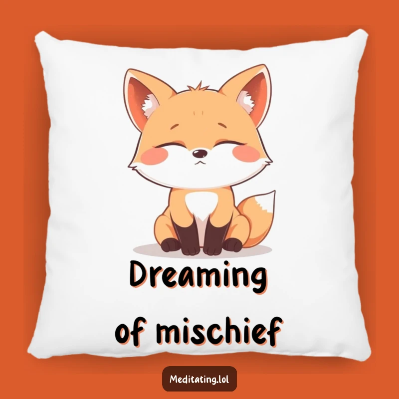 Funny Contemplating Fox Pillow: Comfort for Your Deepest Thoughts
