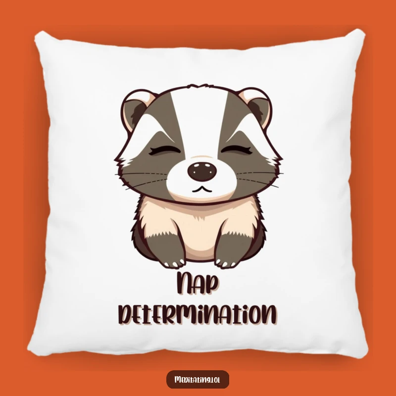 Funny Determined Badger Deep Breath Pillow - Comfy Focus & Humorous Accent Gift