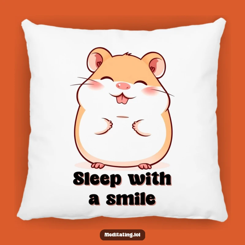 Funny Giggling Hamster Smile Pillow - Cozy Cuteness & Humorous Accent Gift