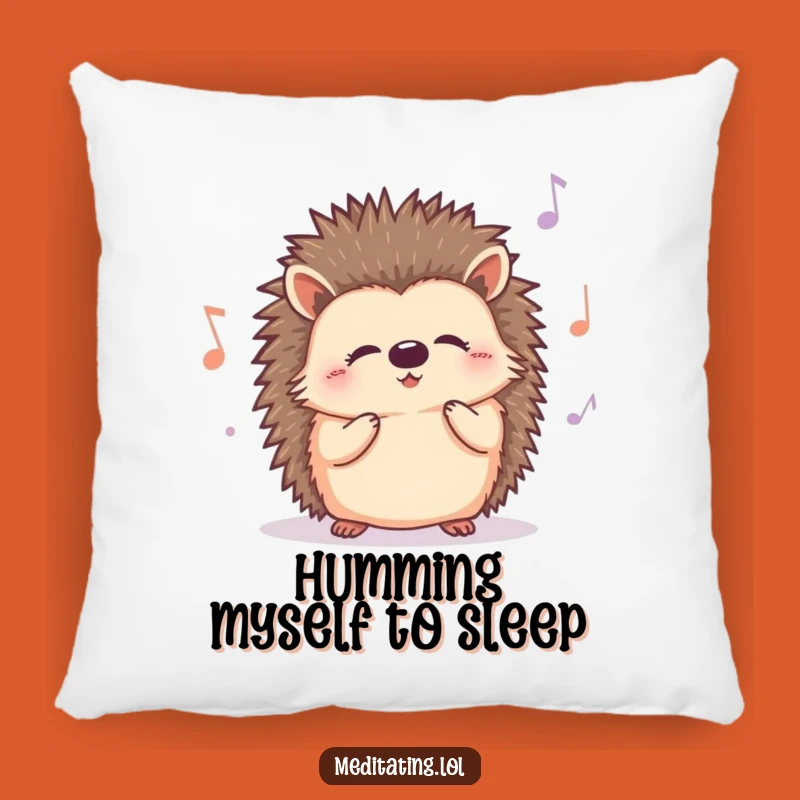 Funny Hedgehog Hum Pillow: Cozy, Cute Music Lover Cushion, Adorable and Hilarious Home Decor
