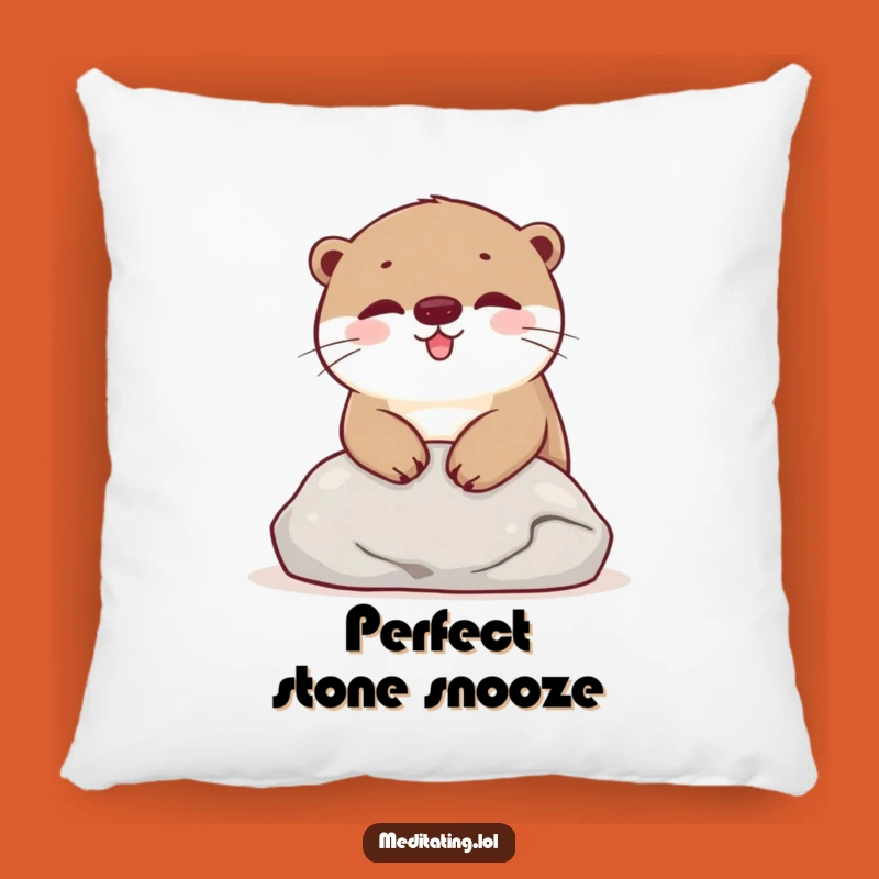 Funny Otter Stone Pillow: Cozy Happy Home Decor Gift
