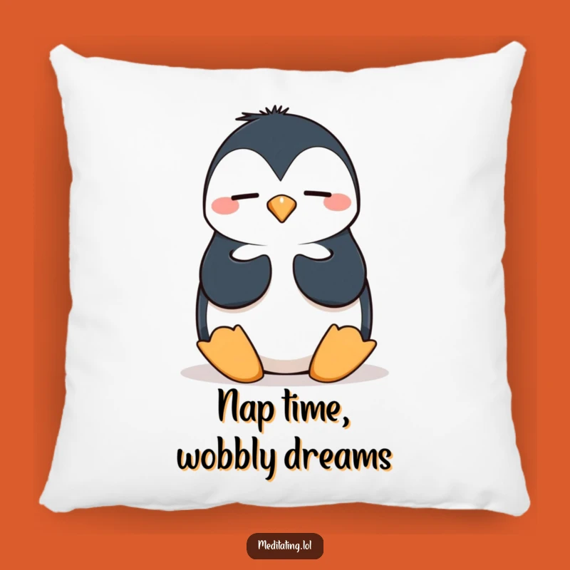 Funny Penguin Meditation Pillow: Cozy Comfort with Wobbly Delight