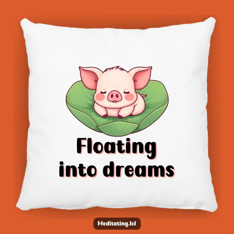 Funny Piglet Lotus Leaf Pillow: Comfy Swine Cushion for Snuggly Funny Gifts