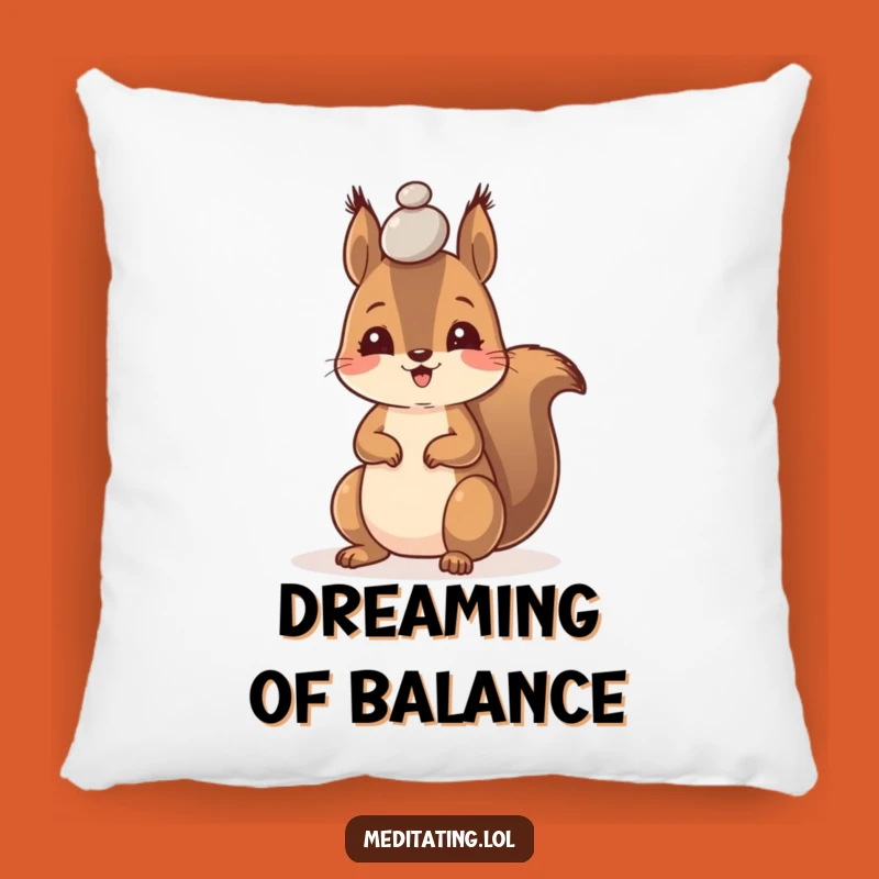 Funny Squirrel Pillow, Cozy Pebble Balance Cushion for Sweet Dreams