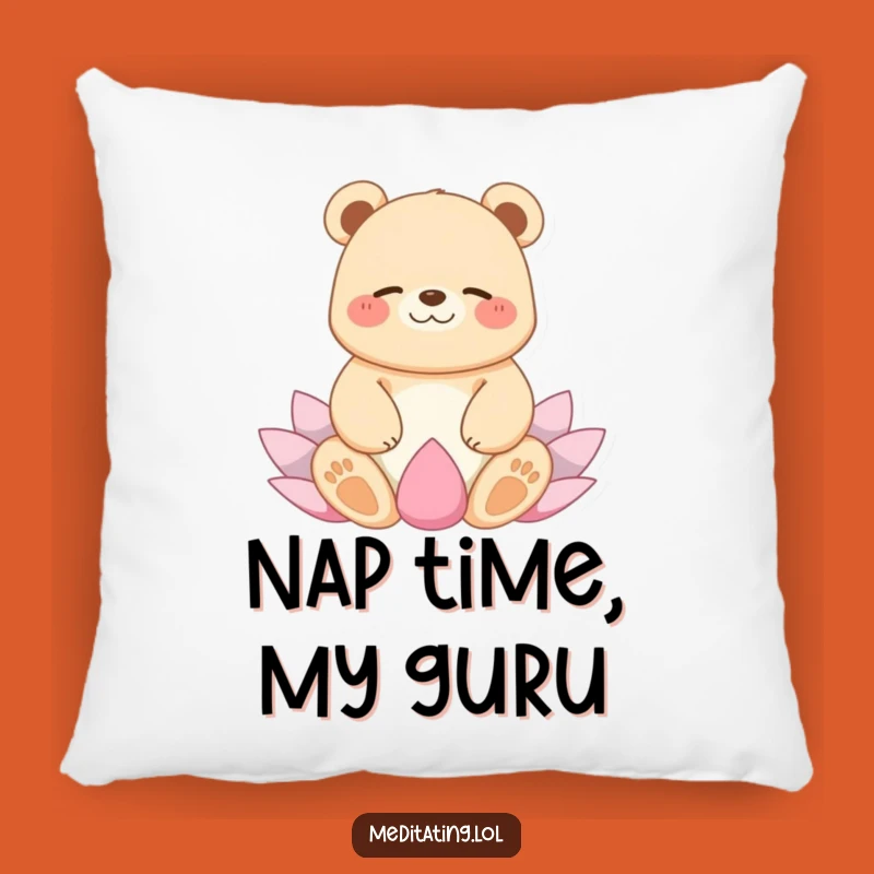 Funny Giggling Bear Yoga Pillow, Comfy & Peaceful Decor Gift