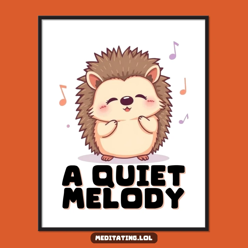 Funny Hedgehog Hum Digital Art Print: Charming Music Lover Wall Decor, Instant Hilarious Download