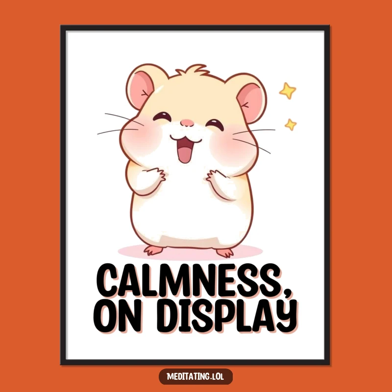 Funny Hamster Digital Art Print: Instant Whimsy and Playful Wall Decor