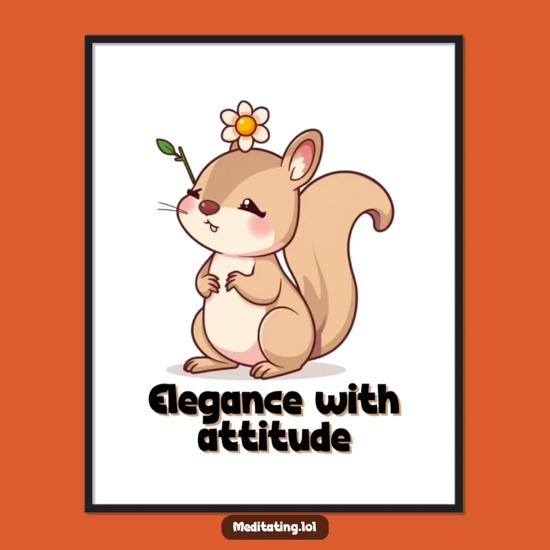 Funny Determined Squirrel Digital Art: Instant Motivation and Charm