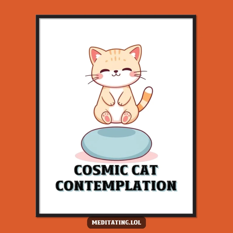 Funny Levitating Cat Digital Art: Instant Download, Mystical and Hilarious Gift