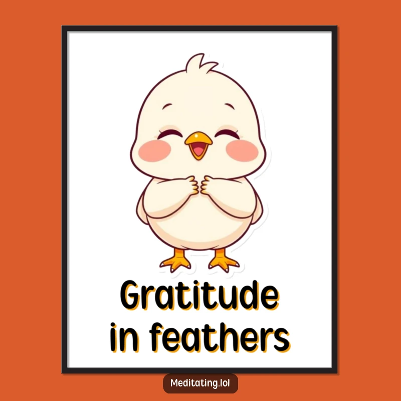 Funny Peaceful Chick Art Print: Instant Gratitude Download!
