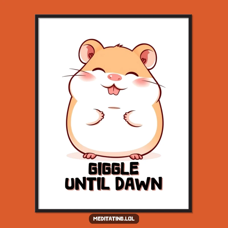 Funny Giggling Hamster Smile Digital Art - Instant Adorable Decor Gift