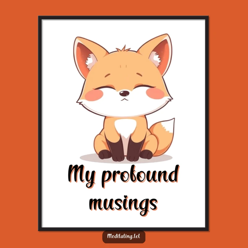 Funny Contemplating Fox Digital Art: Instant Thoughtful Decor Download