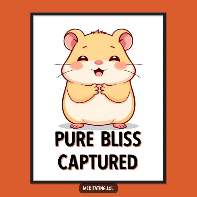 Funny Cheerful Hamster Digital Art: Instant Adorable Decor