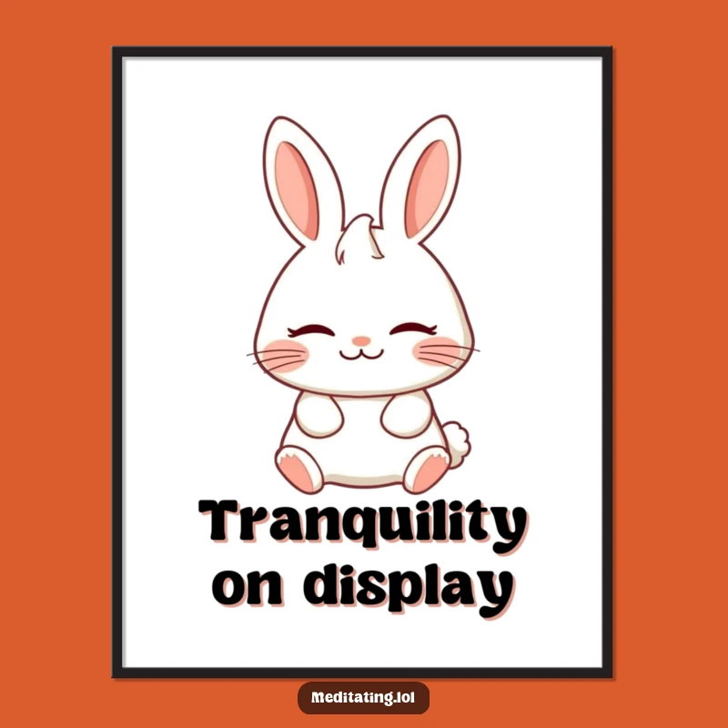 Funny Serene Rabbit Digital Art: Instant Calm and Whimsy