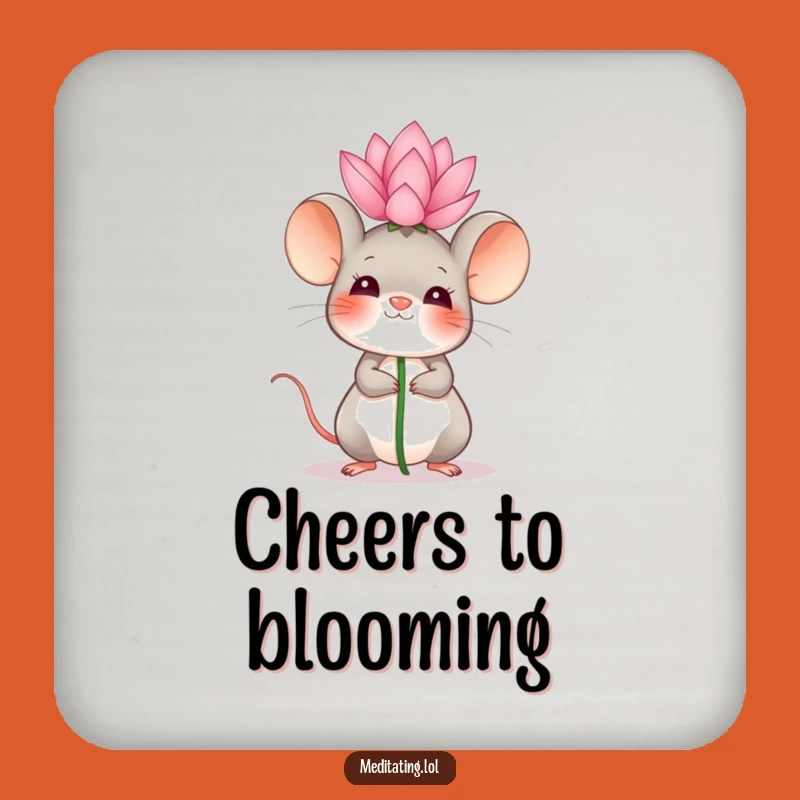 Funny Mouse Lotus Coaster: Protect Surface Zen Gift