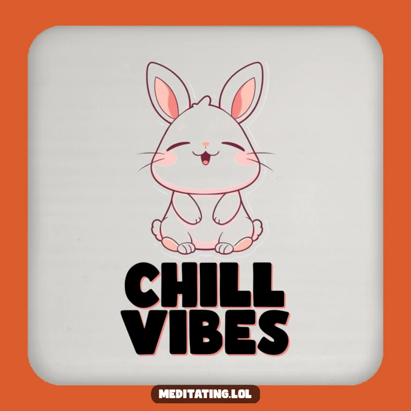 Funny Blissful Rabbit Coasters: Cheerful Bunny Drink Coasters, Perfect Funny Gift