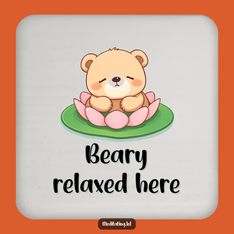 Funny Bear Cub Lily Pad Coasters: Set of Peaceful Animal Protection