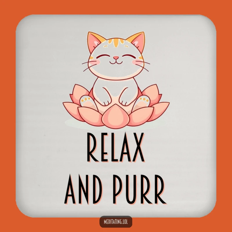 Funny Cat Zen Coaster: Protect Surfaces with Hilarious Feline Peace