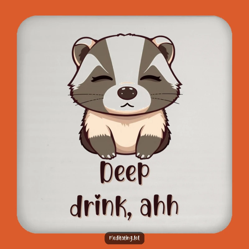 Funny Determined Badger Deep Breath Coaster Set - Protect Surfaces with Focus