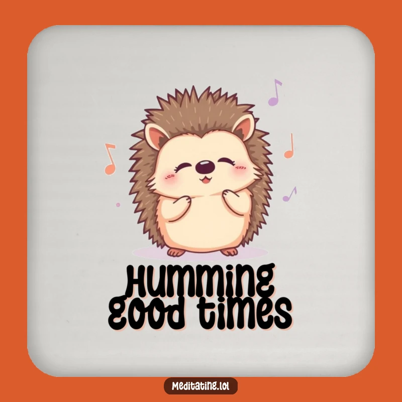 Funny Hedgehog Hum Drink Coaster: Cute Music Playing Animal Protector, Hilarious Table Accessory