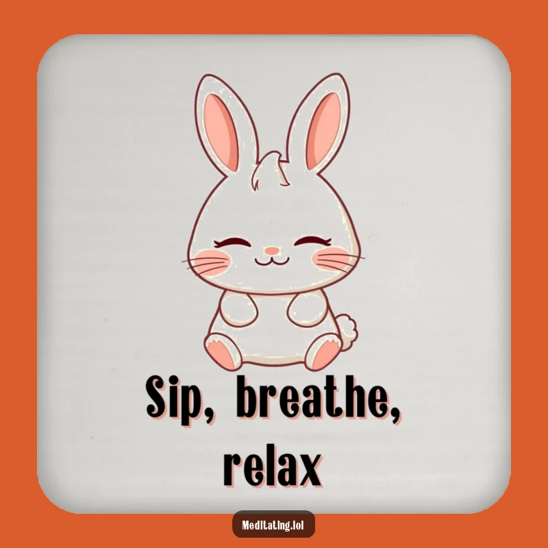 Funny Serene Rabbit Coaster Set: Protect Surfaces with Calm Smiles